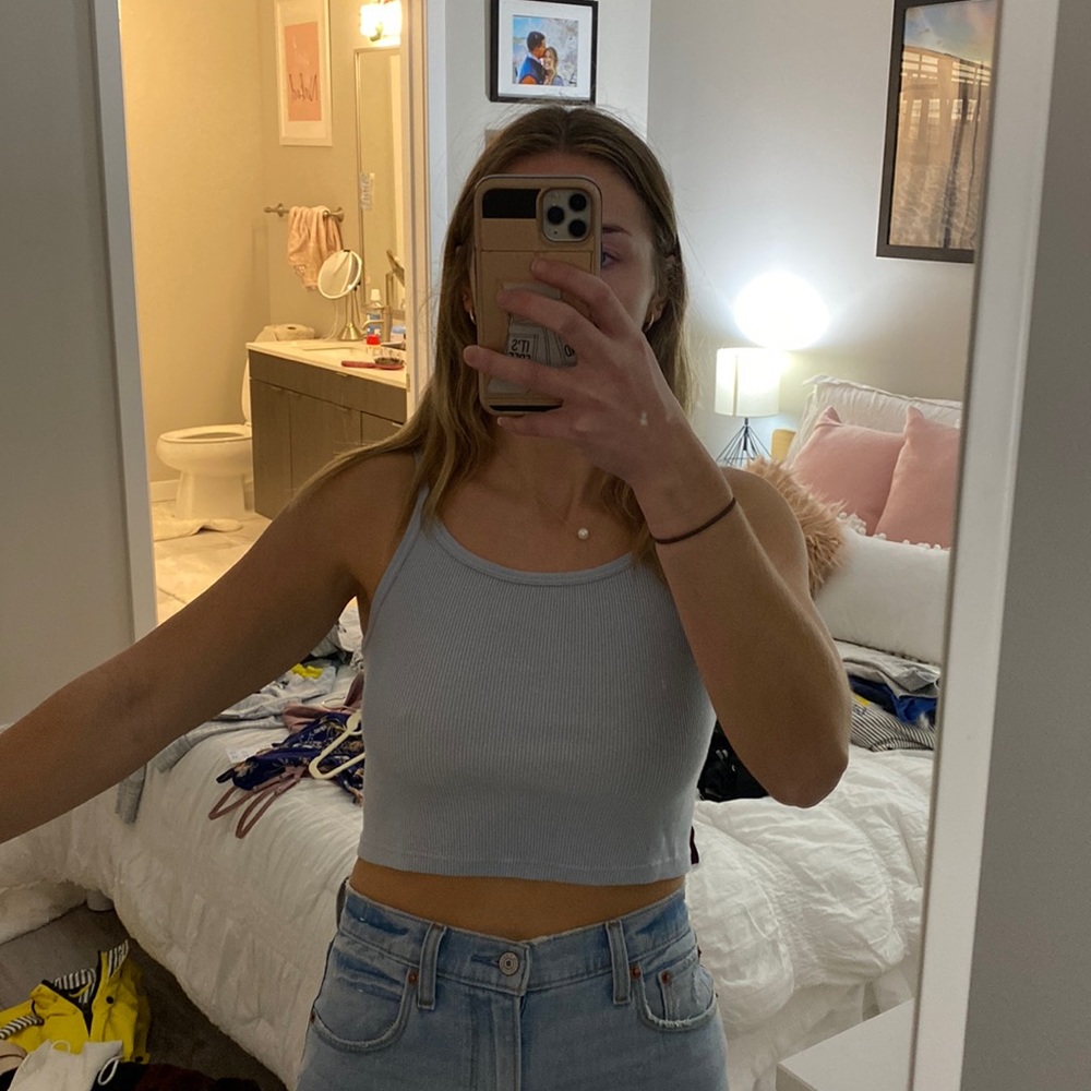 Brandy Melville Cropped Tank Light Blue